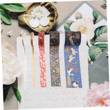 Bộ băng keo giấy và giấy Washi 6 cuộn, gói băng keo hình hoa mỏng 15MM * 5M, dùng để làm sổ lưu niệm DIY, đồ thủ công, gói quà, trang trí ngày lễ, sổ kế hoạch, nhật ký đạn, thiệp/gói quà - 6 cuộn (15mm * 5M) - Nhiều màu - Xem 5