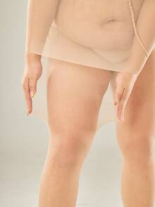 1雙女款大碼超薄絲襪，透明，防滑，防勾絲，無擺腰褲襪 - 卡其色 - 查看 5