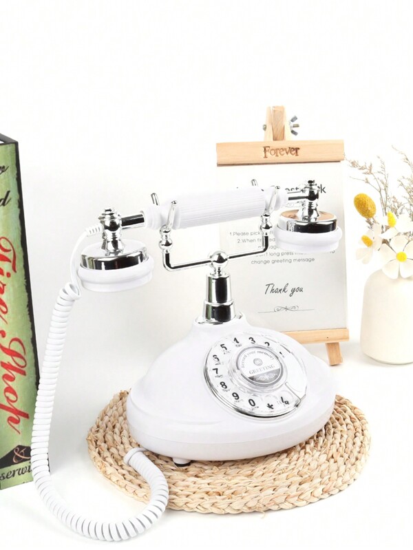A White Vintage Vacation Message And Recording Phone Suitable For Weddings And Parties, With Recording Functionality For Wedding Banquets, Audio Guest Rooms, And Other Occasions. Our Recording Phone Provides You With Unlimited Recording Potential And Can Be Used Anywhere You Need It Let Your Guests Leave Their Own Messages For Your Special Event. Back To School