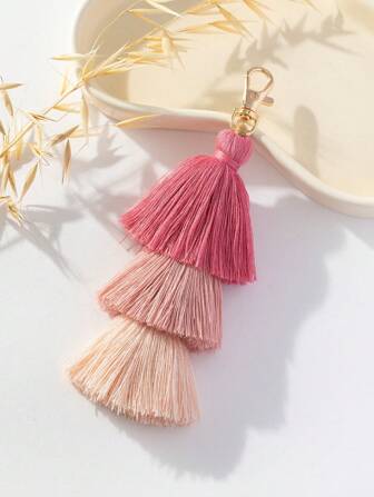 Bag Pendant, Vacation Style Bag Accessory, 3 Layers Tassel Pendant With Rice Ear Design Back To School Supplies Gifts For Teachers