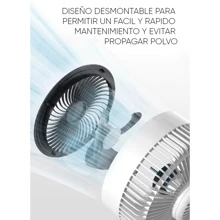 Ventilador Pedestal Pie Abanico Piso Moderno Pequeño Potente Portatil Silencioso 3 Aspas Reclinable - Morado - Ver 8