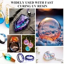 1-10pcs Upgrade Epoxy UV Resin Transparent Glue Adhesive, UV Quick Curing Silicone Mold Set For DIY Resin Casting Jewelry Crafts Making - Multicolor - View 4