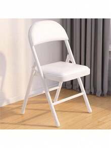 1 Pieza Silla Plegable Acolchada Tapizada de Niñ@s, Silla De Evento para Dormitorio De Niñ@s Sillas Plegables, Asiento De Comedor Acolchado Portátil Sin Brazos para Sala De Estar Interior y Comedor, - Blanco - Ver 1