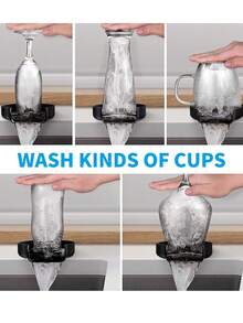 1pc Cup Washer With High Pressure, Quick Dishwasher, Sink Glass Rinser, Bottle Washer, Bar Glass Rinser For Cups, Bottle Caps, Kitchen, Bubble Tea Shop,Bar, Coffee Shop - Black - View 5