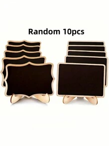 10pcs/ Mini Chalkboards, Chalkboards With Stands, Message Board Signs, Small Wooden Chalkboards, Suitable For Weddings, Birthday Parties, Table Numbers, Food Signs And Special Event Decorations, Cheesecake Labels Christmas And Halloween Decorations,Christmas - Combination - View 1