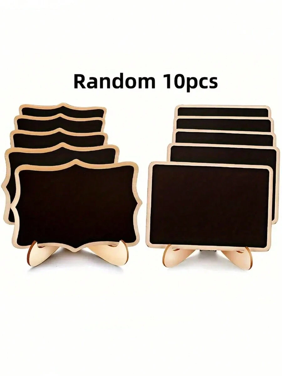 10pcs/ Mini Chalkboards, Chalkboards With Stands, Message Board Signs, Small Wooden Chalkboards, Suitable For Weddings, Birthday Parties, Table Numbers, Food Signs And Special Event Decorations, Cheesecake Labels Christmas And Halloween Decorations,Christmas - Combination - View 1