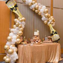 84 Cái/bộ Bộ Chai Sâm Banh Bóng Bay Vòng Hoa, Đồ Trang Trí Năm Mới Hạnh Phúc, Bóng Bay Trong Suốt Bằng Vàng Bạc Cho Sinh Nhật, Trang Trí Tiệc Kỷ Niệm Đám Cưới Độc Thân - Nhiều màu - Xem 2