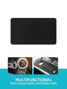 1pc Leather Desk Mat, Large Office Desk Pad, Computer Desk Mat, Laptop Mat For Desk, Desk Protector Mat, Desktop Mat, Desk Writing Pad, Desk Blotter Pad, Desk Cover Mat (13.77*23.62'', Black) Back To School Gaming Mouse Pad Desk Accessories Office Supplies Office Desk Accessories Mousepad Mouse Pad For Desk - Leather Mouse Pad - View 5