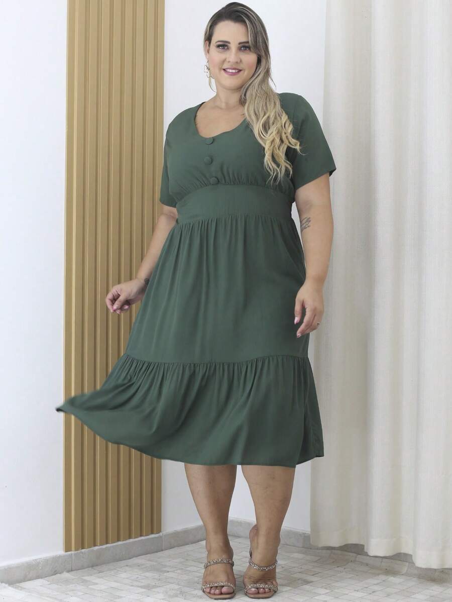 Women Dresses - Army Green - View 1