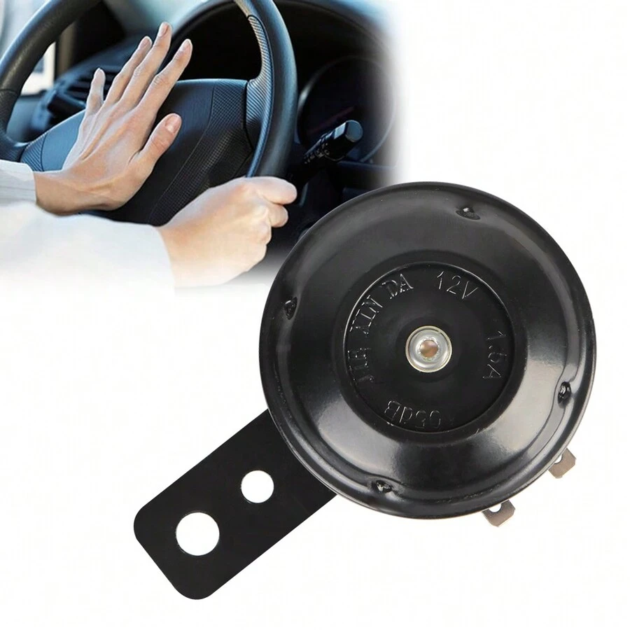 摩托車防水圓形喇叭，通用摩托車電喇叭套件，12V喇叭，1.5A，105db - 黑色 - 查看 1