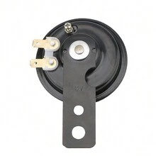 摩托車防水圓形喇叭，通用摩托車電喇叭套件，12V喇叭，1.5A，105db - 黑色 - 查看 7