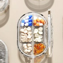 1 pieza Caja portátil para pastillas de tamaño subcaja, mini caja de almacenamiento de pastillas para viajes - Multicolor - Ver 11