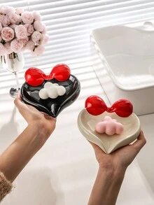 簡約家居陶瓷心形肥皂盤，適用於浴室廁所 - 混色 - 查看 11