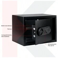 Caja Fuerte Seguridad Electronica Con Luz Kishnell Sauer - Negro - Ver 3