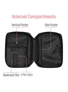 1 Stück Bibeltasche, Initialdruck, Bibelhülle, Bibelhalter, Trageorganizer, mit Reißverschluss und Taschen für Bibel in Standardgröße, für Bibelstudium, Cover für Bibel, Florale Bibelhülle mit Griff, Tasche für Bibel, perfekt für Bibelstudium von Erwachsenen Frauen Männern (schwarz) (Reißverschlussposition zufällig) - Schwarz - Übersicht 8