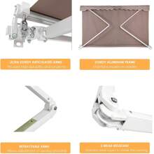 Tenda da sole con braccio pieghevole manuale, 300 x 250 cm, protezione solare, idrorepellente, montaggio a parete, manovella, regolabile, in alluminio/poliestere, per terrazze esterne, balconi, Beige
