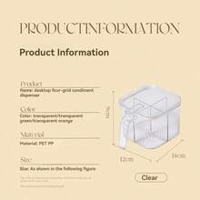 1个厨房按压式调味盒，带勺，密封防潮，四格香料罐，可盛放盐、味精和其他调味料。本产品仅包含调味盒，不含其他物品。,收纳,厨房收纳,厨房用品,房间装饰,家居装饰。,收纳,厨房收纳,收纳,厨房用品,房间装饰,家居装饰。 - 彩色 - 查看 2