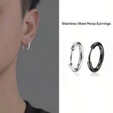 SENLANSP 5 - 10對不銹鋼雙性小基本圈耳環套裝，可多穿孔，8/10/12/14/16mm - 套裝 - 查看 3