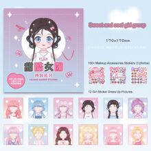 1pc Makeup Change Sticker Book For Kids Girls, 3-6 Years Old, Beauty Princess Dress-Up Sticker Puzzle Game - Multicolor - View 10