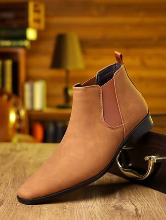 Men's Korean Style British Wind High-Top  Boots, New Casual Soft-Bottom Chelsea Boots, All-Match