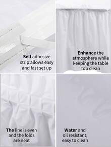 1 Khăn trải bàn hình chữ nhật Chất liệu Polyethylene Chống dầu Chống thấm nước Chống bẩn Khăn trải bàn, Bộ trang trí đám cưới, Bàn trang trí đám cưới, Giáng sinh - trắng - Xem 6