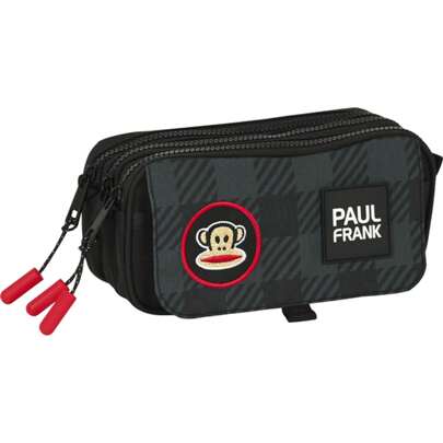 Paul Frank Industries - PAUL FRANK "CAMPERS" Triple Carrying Case With Independent Compartments And Zippers - Side Handle And Adaptability To Trolley Bags - Unique Design Case With Official License - Wallet For Carrying Objects -