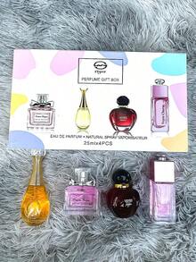 Set de perfume para mujer 4 piezas aroma floral y frutal Fragancia duradera(transparente) Perfumes Para Dama Perfumes Para Hombre - Leñoso y terroso - Ver 5