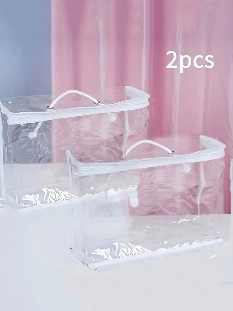 2Pcs Transparent PVC Quilt Storage Bag, Large Capacity Clear Quilt