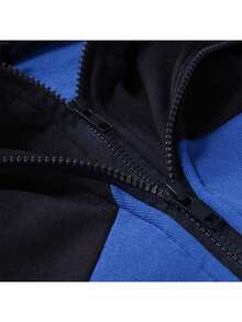 2 en 1 color bloqueado a prueba de viento chaqueta con capucha de los hombres,Calidad clásica cálidos hombres chaquetas y abrigos,forro de lana chamarras de mujer,ligero e impermeable,suave y cómodo,bolsillos con cremallera blusa mexicana,perfecto para el uso diario,trabajo,al aire libre blusas,vacaciones sudaderas,senderismo,deportes,tenis de hombre,fiesta. - Blanco - Ver 4