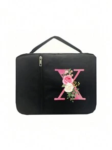 1 Stück Bibeltasche, Initialdruck, Bibelhülle, Bibelhalter, Trageorganizer, mit Reißverschluss und Taschen für Bibel in Standardgröße, für Bibelstudium, Cover für Bibel, Florale Bibelhülle mit Griff, Tasche für Bibel, perfekt für Bibelstudium von Erwachsenen Frauen Männern (schwarz) (Reißverschlussposition zufällig) - Schwarz - Übersicht 23