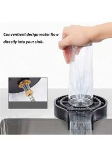 1pc Cup Washer With High Pressure, Quick Dishwasher, Sink Glass Rinser, Bottle Washer, Bar Glass Rinser For Cups, Bottle Caps, Kitchen, Bubble Tea Shop,Bar, Coffee Shop - Black - View 8