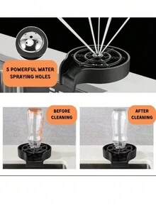 1pc Cup Washer With High Pressure, Quick Dishwasher, Sink Glass Rinser, Bottle Washer, Bar Glass Rinser For Cups, Bottle Caps, Kitchen, Bubble Tea Shop,Bar, Coffee Shop - Black - View 6