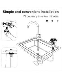 1pc Cup Washer With High Pressure, Quick Dishwasher, Sink Glass Rinser, Bottle Washer, Bar Glass Rinser For Cups, Bottle Caps, Kitchen, Bubble Tea Shop,Bar, Coffee Shop - Black - View 11