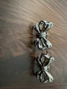 1Pair Removable Bowknot Waistband Buckle Without Nails Or Sewing Valentine's Day Valentines - Silver - View 8