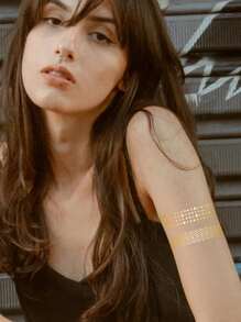 9pcs Gold Metallic Temporary Tattoo Stickers For Women - Boho Vintage Glitter Designs With Lace, Feathers, Butterflies, Mandalas & Patterns, Great For Parties And Everyday Wear