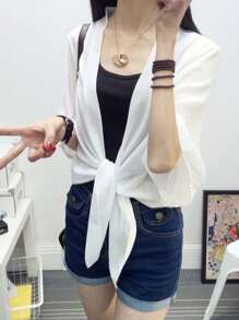 1 chiếc khăn choàng đi biển bằng vải chiffon dành cho nữ, áo vest kiểu ngắn mùa xuân/hè, siêu mỏng, đa năng, chống tia cực tím, rất phù hợp với váy và áo hai dây, phụ kiện cho nữ - Nhiều màu - Xem 3