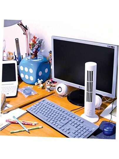 Mini ventilador USB torre escritorio silencioso sin aspas oscilante 2 velocidades