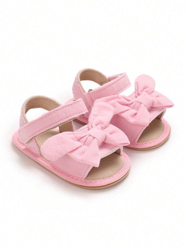 Pasgeboren babymeisjes zomersandalen met strik, schattige en casual antislip rubberen comfortabele peuterschoenen voor 0-18 maanden