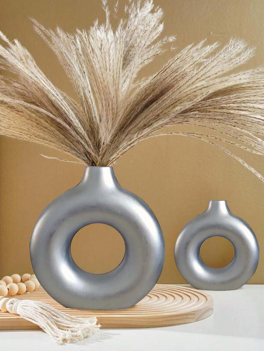 北欧风甜美花瓶，圆形花卉套装，干花仿真，家居摆设，软装装饰，房间装饰，创意甜甜圈花瓶，客厅装饰，桌面花瓶，茶几花瓶，餐桌花瓶，电视柜花瓶