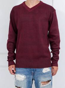 Men Sweaters - Burgundy - View 4