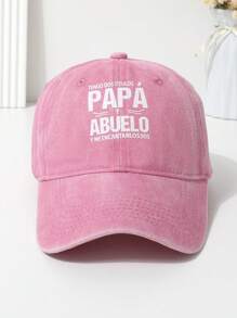 1pc 'TENGO DOS TITULOS PAPA Y ABUELO' Printed Baseball Cap With Adjustable Strap, Washed Out Look, Sun Hat. Ideal Gift - Multicolor - View 6