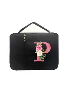 1 Stück Bibeltasche, Initialdruck, Bibelhülle, Bibelhalter, Trageorganizer, mit Reißverschluss und Taschen für Bibel in Standardgröße, für Bibelstudium, Cover für Bibel, Florale Bibelhülle mit Griff, Tasche für Bibel, perfekt für Bibelstudium von Erwachsenen Frauen Männern (schwarz) (Reißverschlussposition zufällig) - Schwarz - Übersicht 32