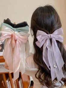 Bow Decor Hair Clip Cute Claw Clips Hair Claws Hair Barrettes, Autumn, School Stuff, Elegant, College