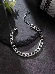 1pc Men's Stainless Steel Fashion Minimalist  Chain Bracelet