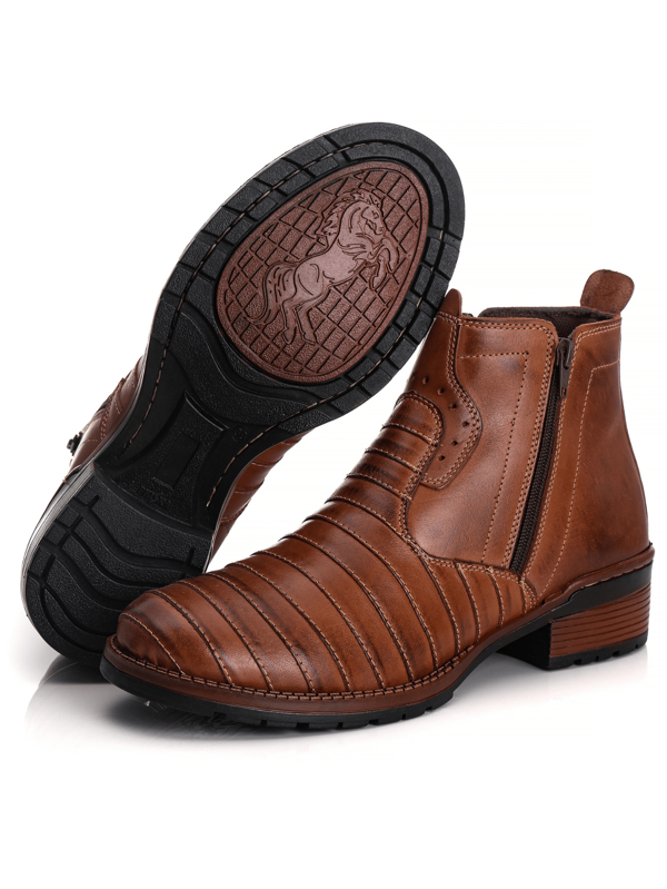 Botina Masculina 100% Couro Tatu Confort Promoção