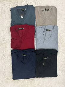 Men Sweaters - Burgundy - View 6