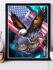 1入11.81寸*15.74寸5D老鷹鑽石畫，客廳鑽石刺繡裝飾 - 彩色 - 查看 5