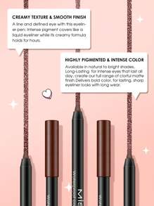 Waterproof Colored Eyeliner Pencil, Long-Lasting, Smooth & Creamy Texture, Available In Matte, Pearl, Glitter Finishes, Easy To Create Bold & Precise Lines, Can Be Sharpened, Smudge-Proof, Waterproof, Sweat-Proof, High Color Payoff - 102 Brown Shimmer - View 8