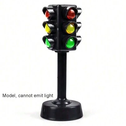 模擬交通信號燈模型塑料停車場景燈迷你益智拼裝早教學習玩具