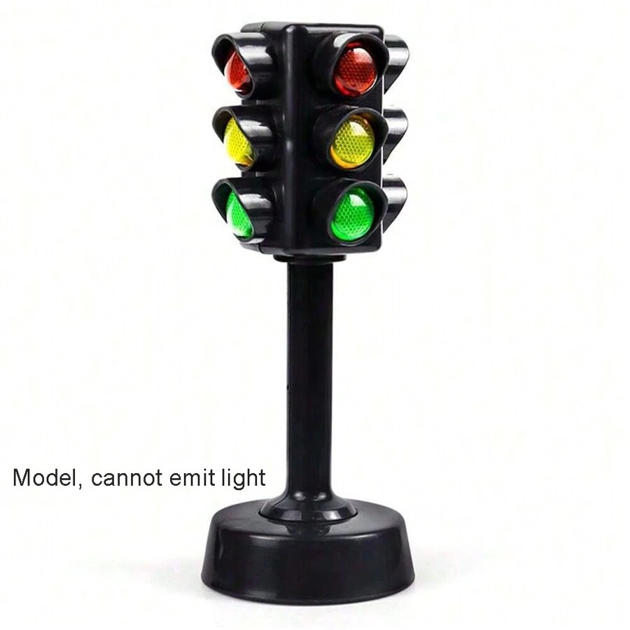 模擬交通信號燈模型塑料停車場景燈迷你益智拼裝早教學習玩具 - 黑色 - 查看 1